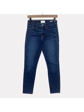 Frame Le Skinny De Jeanne Skinny Jeans Womens 28 Blue Five Pocket Zip Fly